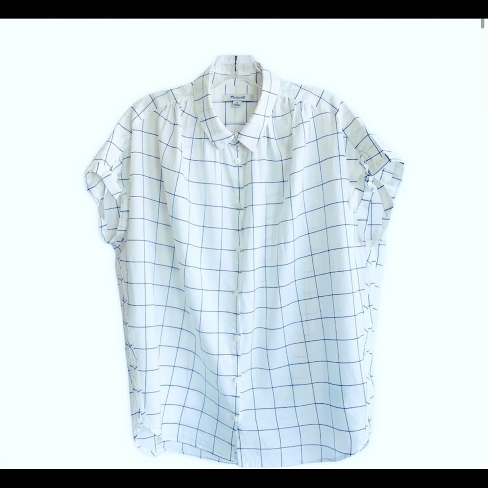 Madewell Central Shirt Tie Sleeve in Windowpane